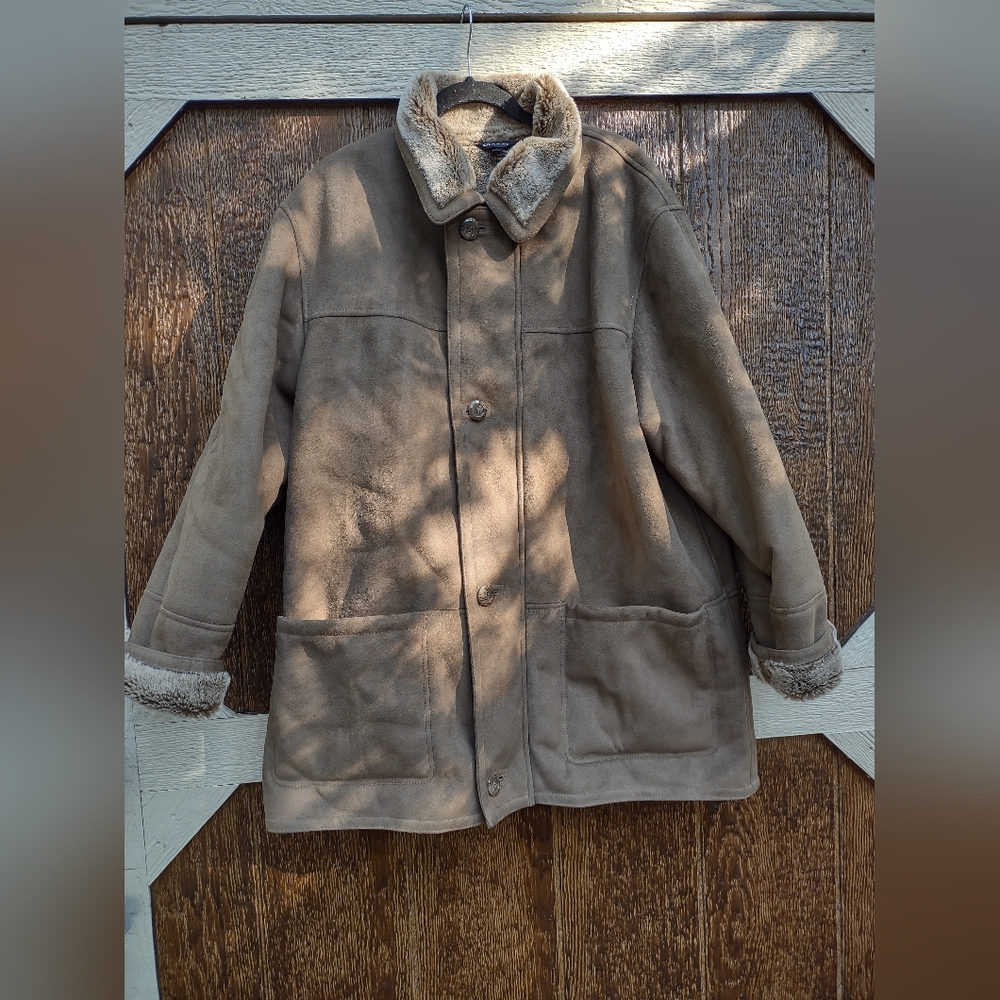 "Cianni" Cellini, Faux, Tan Suede Shearling Jacket Womens XL
